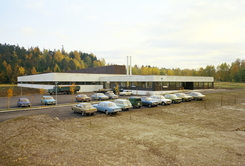 Lissefabrikken i Tistedalen, Halden, 1974, arkitekt Rolf Ramm ØstgårdFoto: Dextra Photo / Teigen<br>