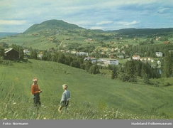 Hadelandsnaturen og skofabrikken i midtenFoto: Normann / Hadeland Folkemuseum<br>