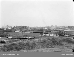 Fabrikken i 1951 fotografert av Leif Ørnelund Foto: Oslo Museum/www.oslobilder.no