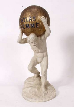 Atlas Remme. Statue av Atlas med jordkloden på ryggen, NTM 21377